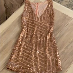 Gold sequins mini dress